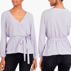 J. Crew Mercantile lilac purple wrap peplum blouse